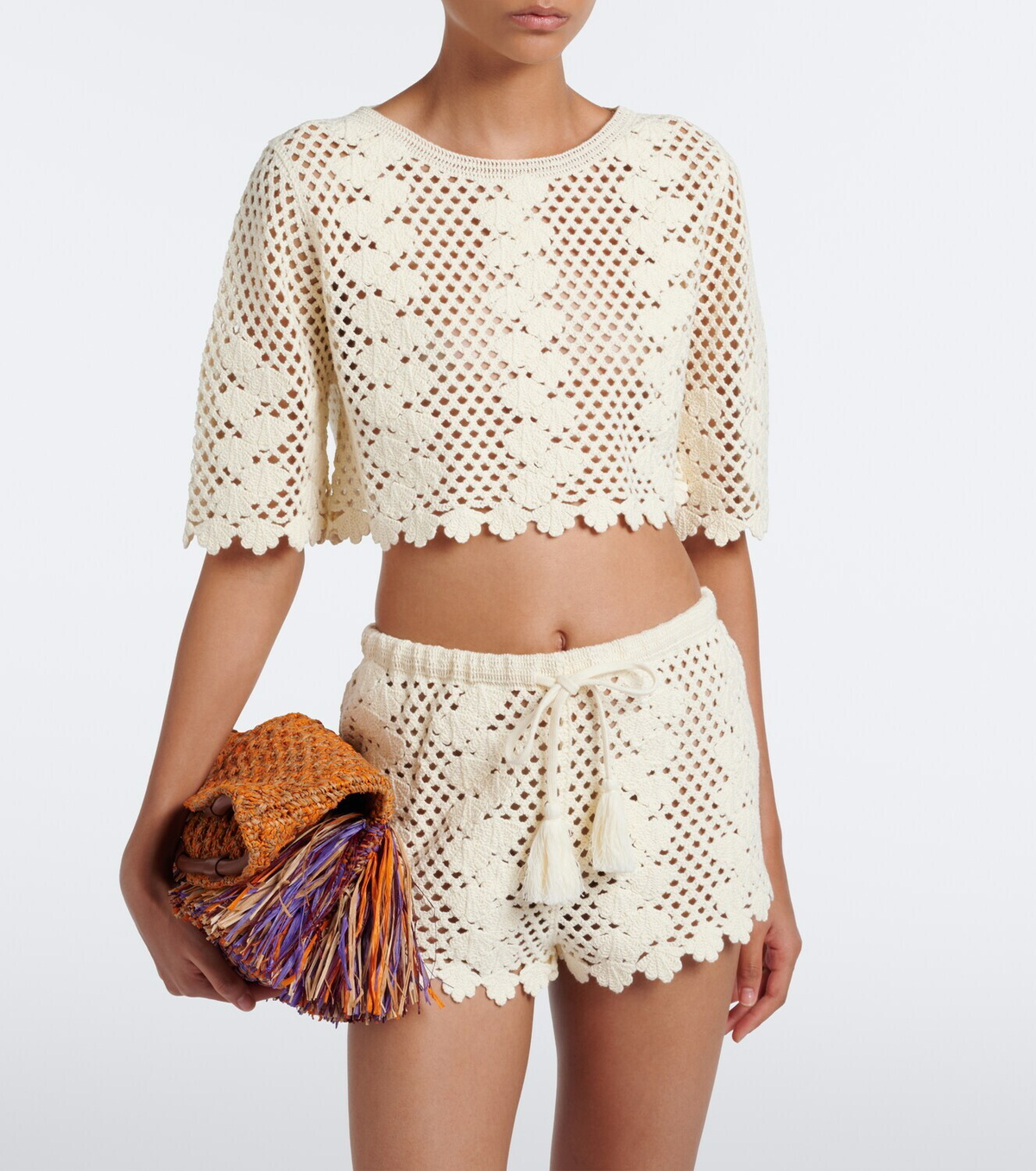 Posse Saskia cropped crochet cotton top