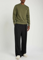 Fred Perry Logo-embroidered Cotton Sweatshirt Green