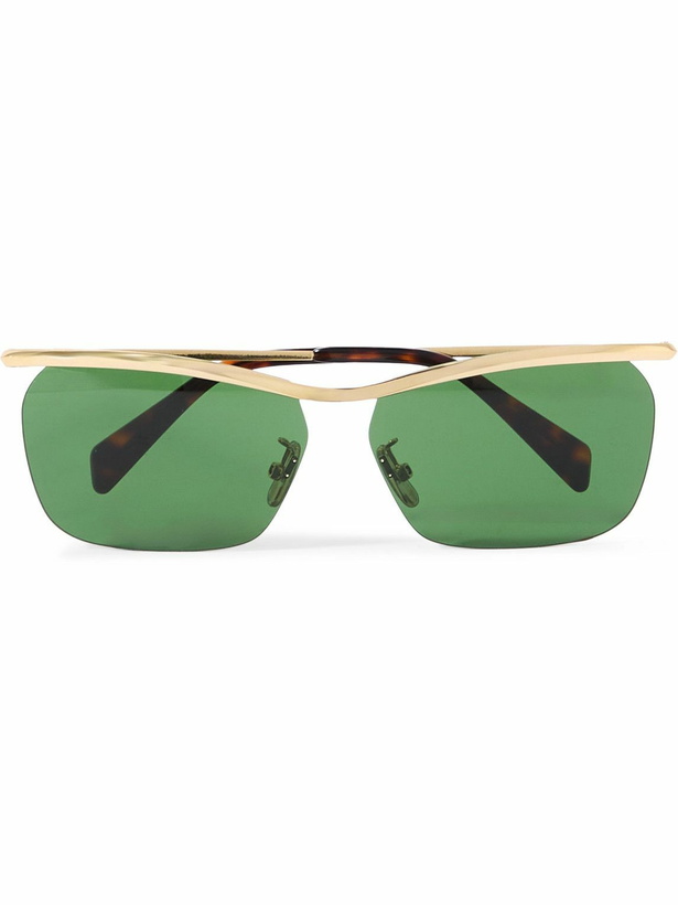 Photo: CELINE - Metal Frame 27 D-Frame Gold-Tone Sunglasses