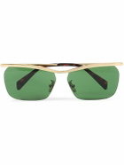 CELINE - Metal Frame 27 D-Frame Gold-Tone Sunglasses