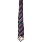 Paul Smith Gray & Burgundy Block Stripe Tie