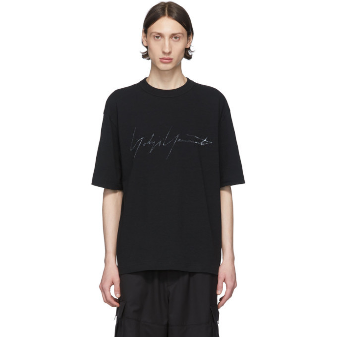 Photo: Y-3 Black Distressed Signature T-Shirt