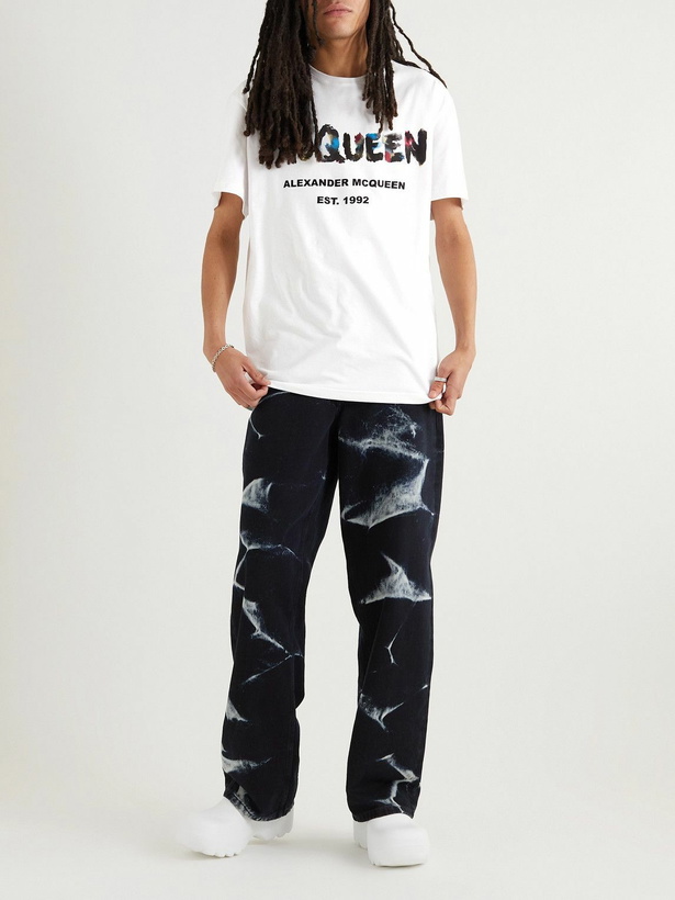 Photo: Alexander McQueen - Logo-Print Cotton-Jersey T-Shirt - White