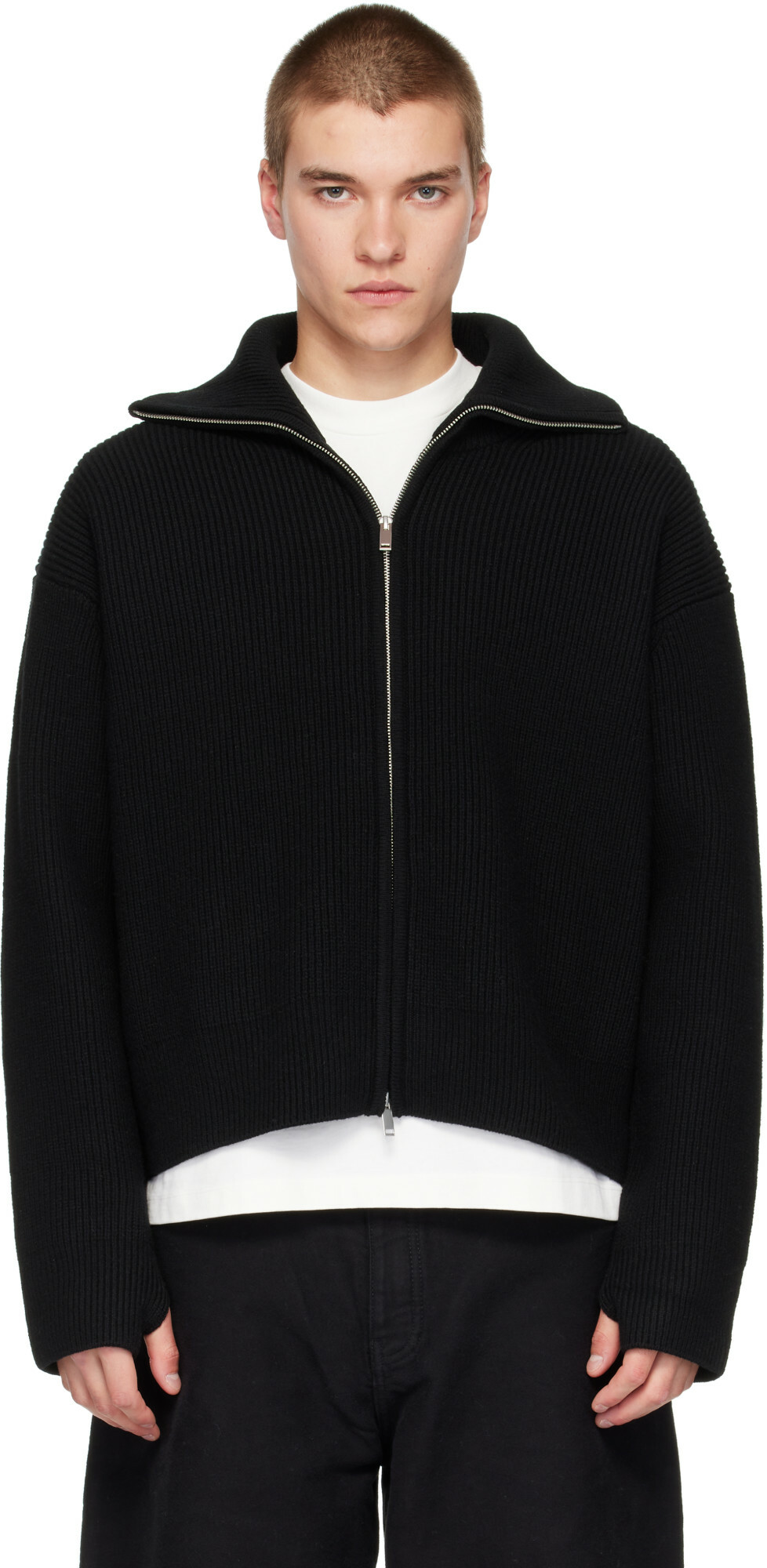 Studio Nicholson Black Sandos Knit Jacket