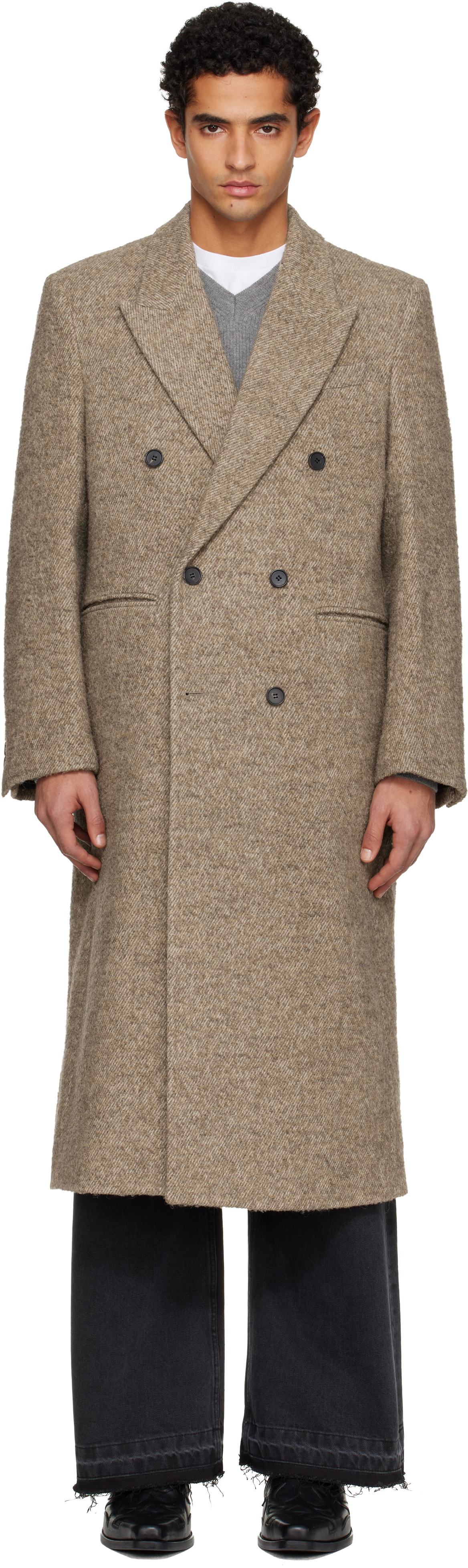 Tonywack Brown Double-Breasted Coat Tonywack