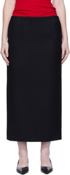 Arch The Black Silk Simple Maxi Skirt
