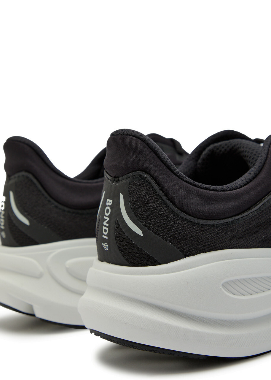 Hoka Bondi 9 Jacquard Mesh-knit Sneakers Black And White