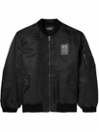 Raf Simons - Oversized Logo-Appliquéd Shell Bomber Jacket - Black