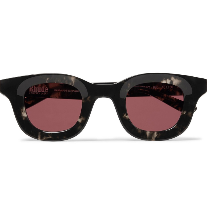 Photo: Rhude - Thierry Lasry Rhodeo Square-Frame Camouflage-Print Acetate Sunglasses - Red