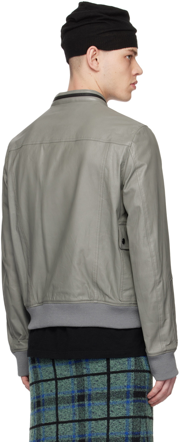 Undercover zip-up biker jacket - Grey