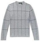 Theory - Malio Checked Merino Wool Sweater - Gray