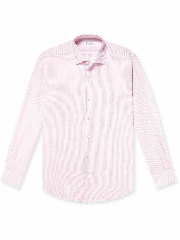 Photo: Loro Piana - Andre Striped Linen Shirt - Pink