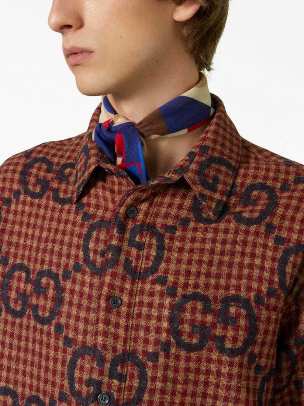 Maxi GG Silk And Cotton Polo Shirt in Brown - Gucci