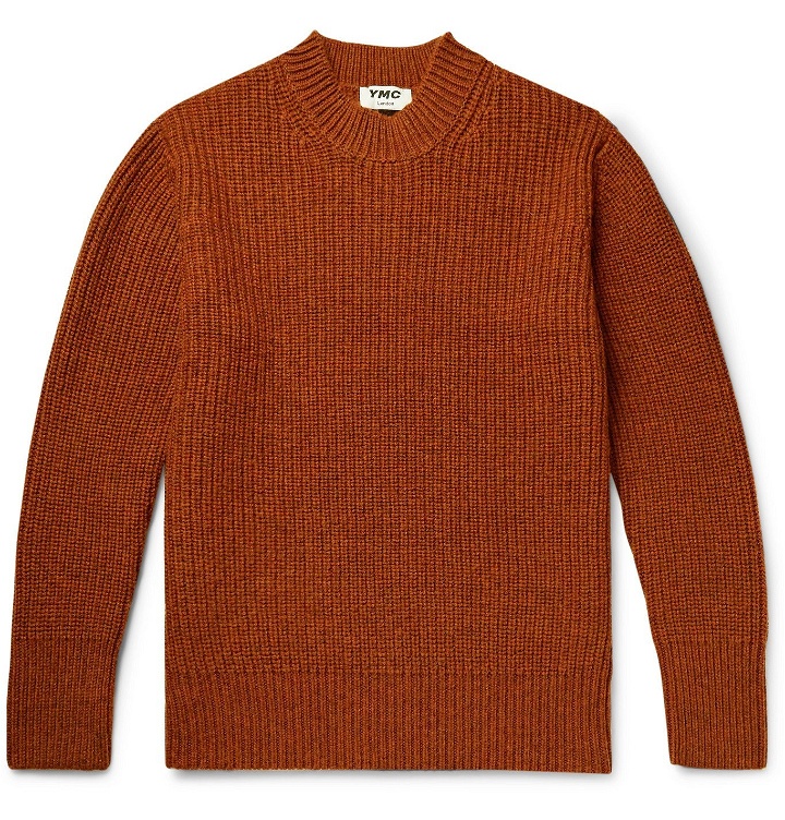 Photo: YMC - Kingsdown Ribbed Shetland Wool Sweater - Orange