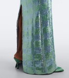 Markarian Nerine gingham sequined gown