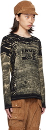 Anna Sui SSENSE Exclusive Black & Beige Long Sleeve T-Shirt