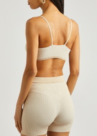 Jacquemus Le Bandeau Pralu Rib-knit bra top Beige