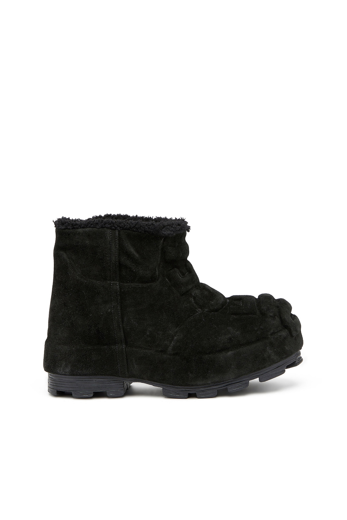 Diesel D-Hammer-Suede ankle boots with embossed logo - Boots - Unisex - Black