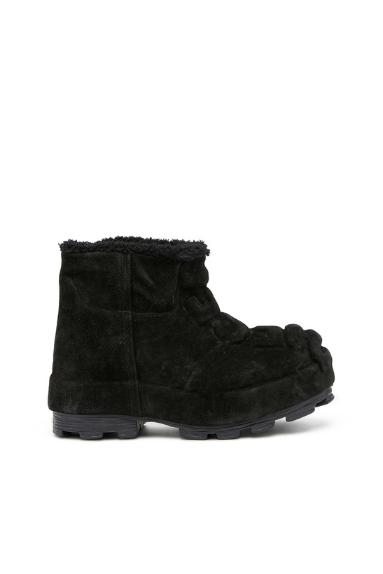 Photo: Diesel D-Hammer-Suede ankle boots with embossed logo - Boots - Unisex - Black