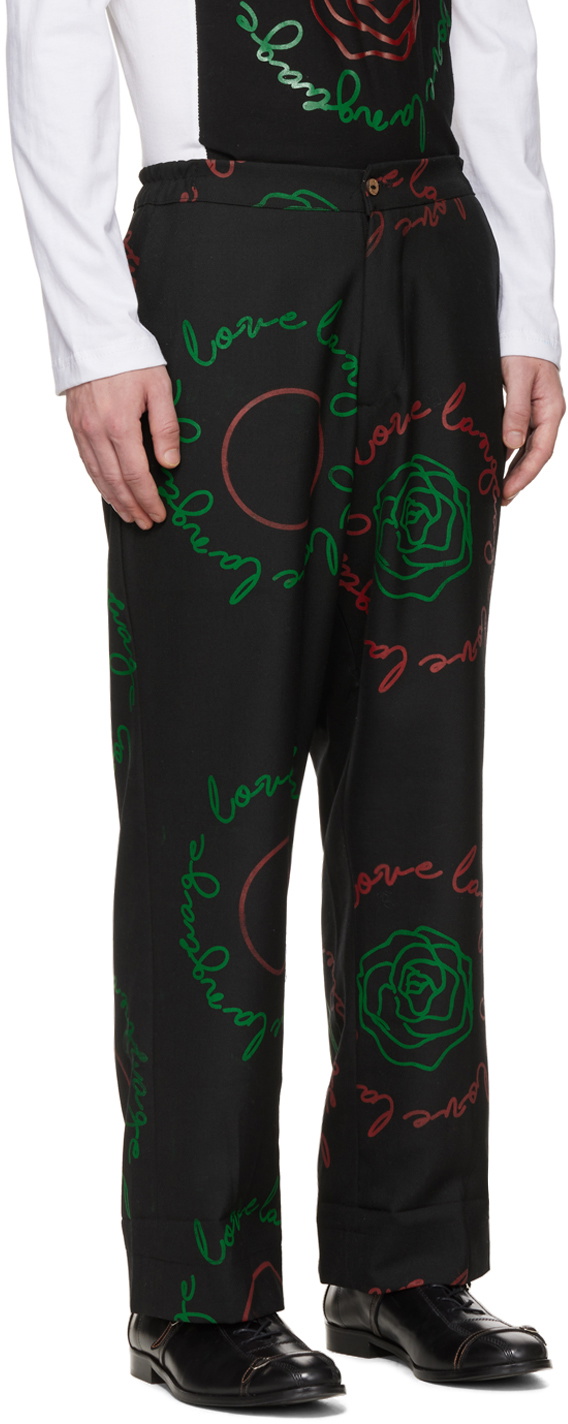 Bloke Black 'Love Language' Trousers