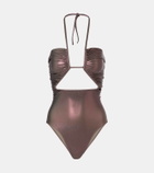Rick Owens Metallic halterneck swimsuit
