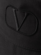 Valentino - Valentino Garavani Logo-Embroidered Cotton-Twill Bucket Hat - Black