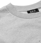 A.P.C. - JJJJound Logo-Appliquéd Mélange Loopback Cotton-Jersey Sweatshirt - Gray