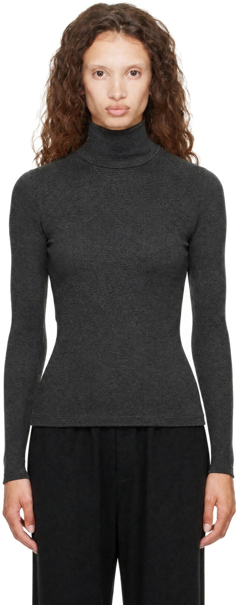 LESET Gray Lauren Long Sleeve Turtleneck