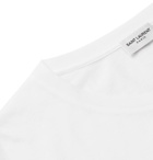 SAINT LAURENT - Printed Cotton-Jersey T-Shirt - White