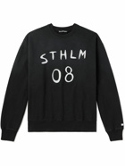 Acne Studios - Appliquéd Cotton-Jersey Sweatshirt - Black