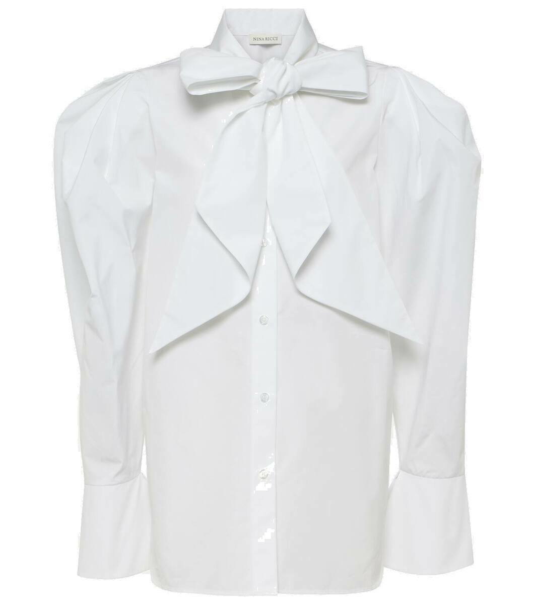 Photo: Nina Ricci Tie-neck cotton poplin blouse