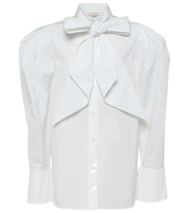 Photo: Nina Ricci Tie-neck cotton poplin blouse