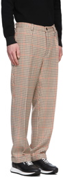 Boss Beige Russell Athletic Edition Houndstooth Trousers