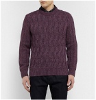 Berluti - Cable-Knit Mélange-Cotton Sweater - Men - Purple