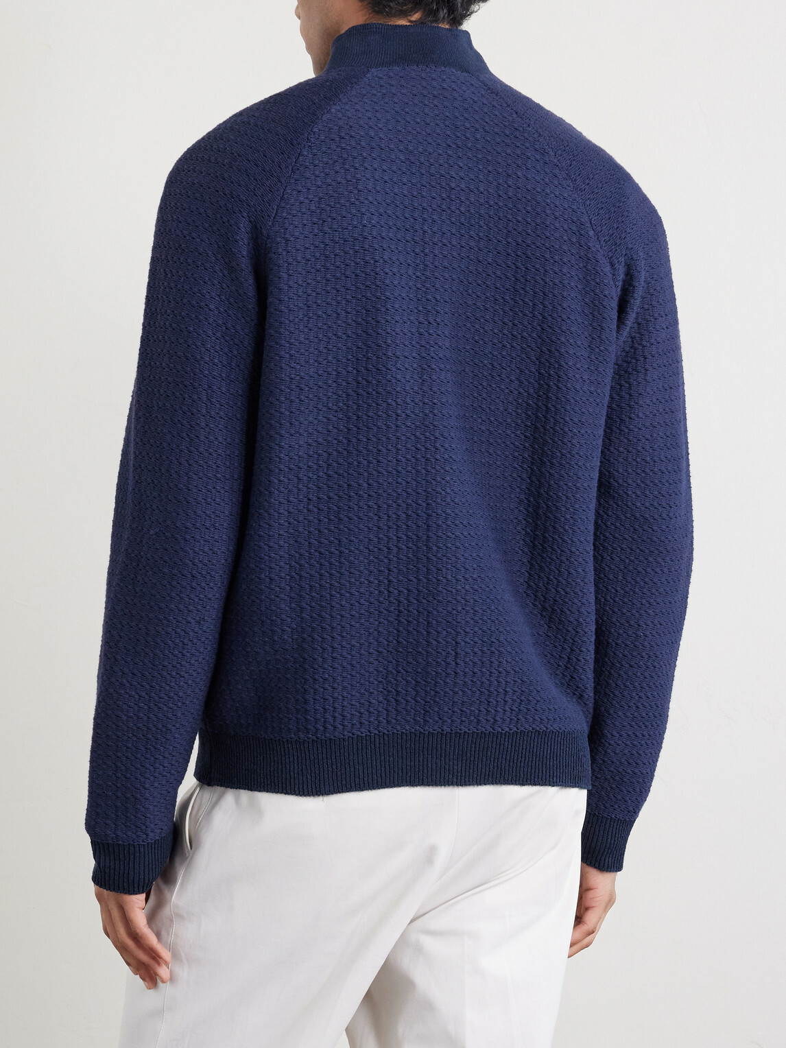 Inis Meáin - Tonnta Merino Wool, Baby Alpaca and Silk-Blend Bomber Jacket - Blue