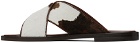 Manolo Blahnik Brown & White Otawi Sandals