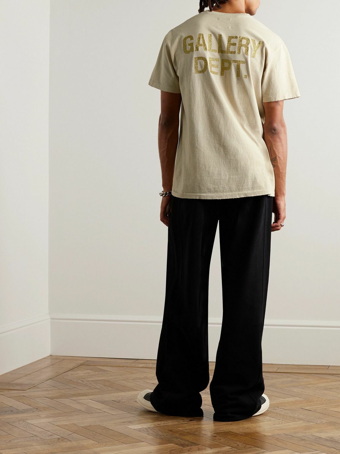 Gallery Dept. - Breaking News Distressed Printed Cotton-Jersey T