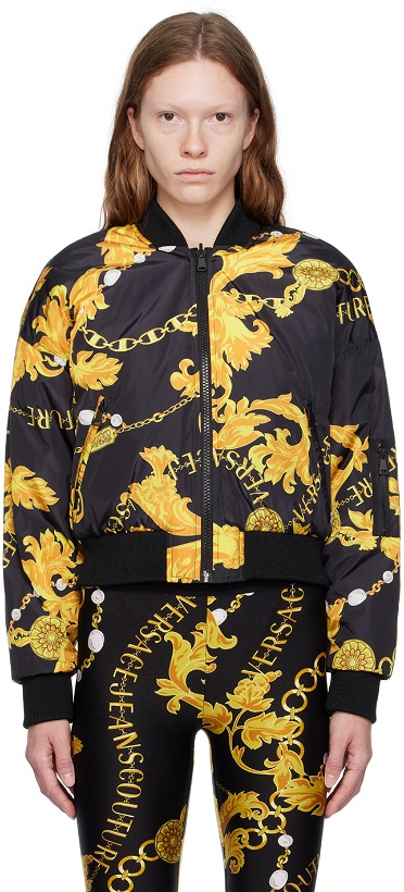 Photo: Versace Jeans Couture Black Chain Couture Reversible Bomber Jacket