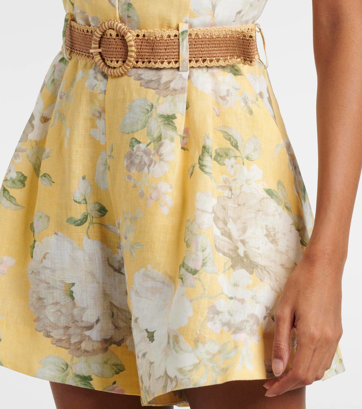 Zimmermann Acacia floral halterneck linen romper Zimmermann