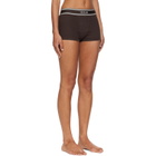 Versace Brown Cotton Rib Short Trunk Boxer Briefs