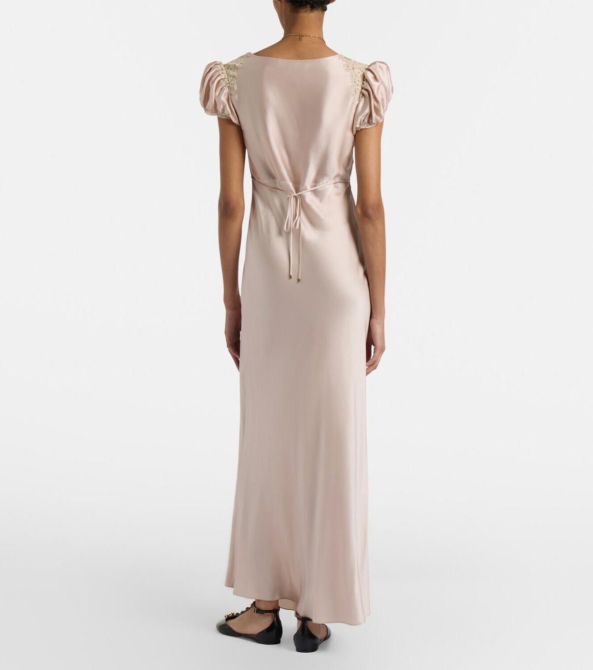 Chlo Lace-trimmed silk satin maxi dress Chloe