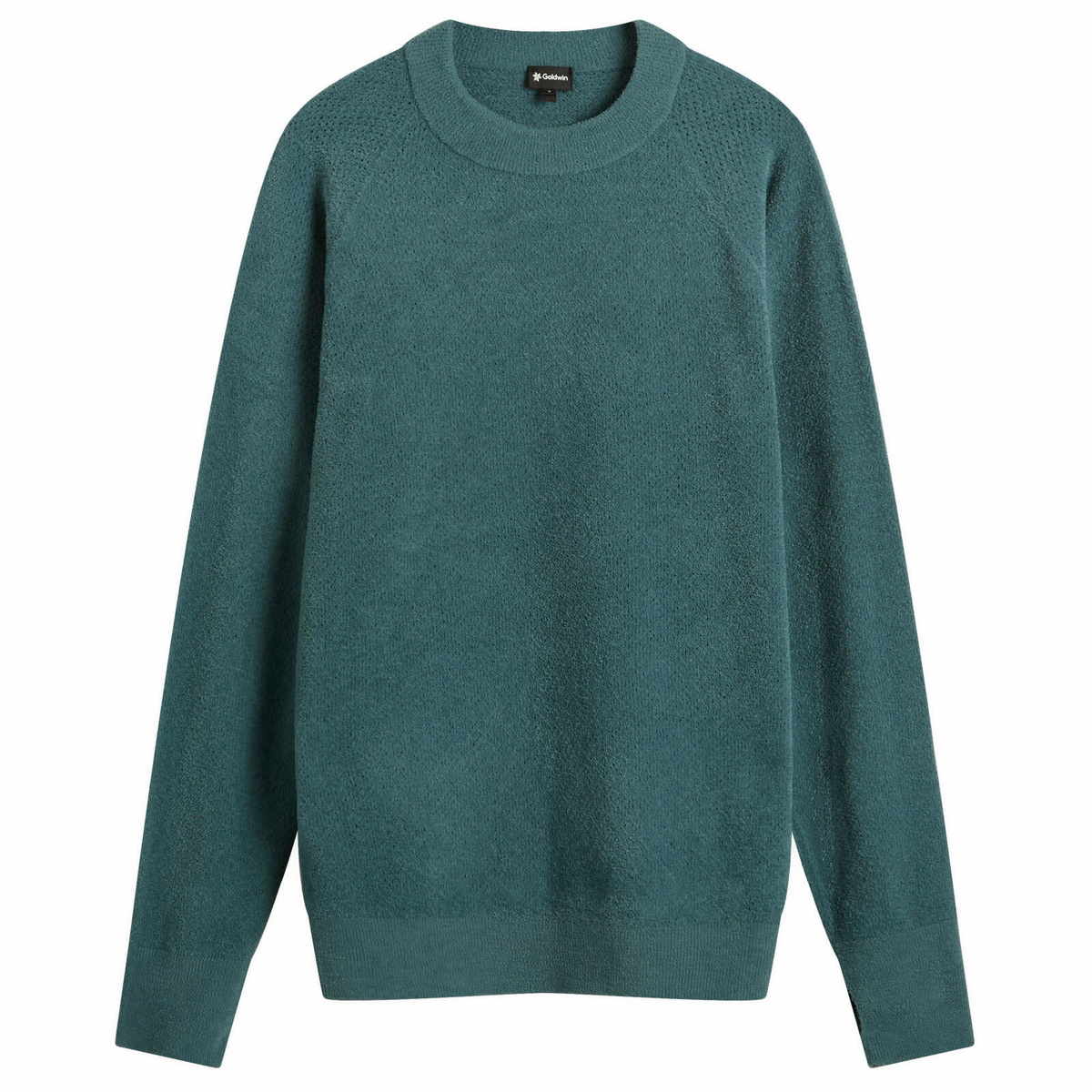 Goldwin Men's Mesh Pile Crew Sweatshirt in Moss Agate