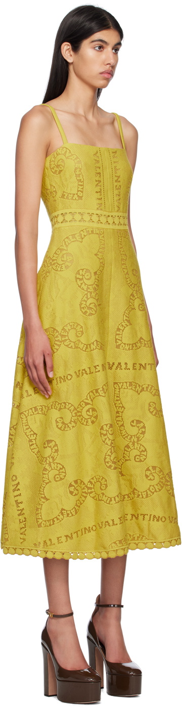 Valentino Yellow Jacquard Midi Dress Valentino