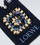 Loewe Paula's Ibiza crochet raffia pouch with strap