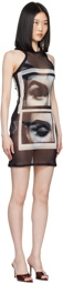 Jean Paul Gaultier Black 'The Eyes And Lips' Minidress