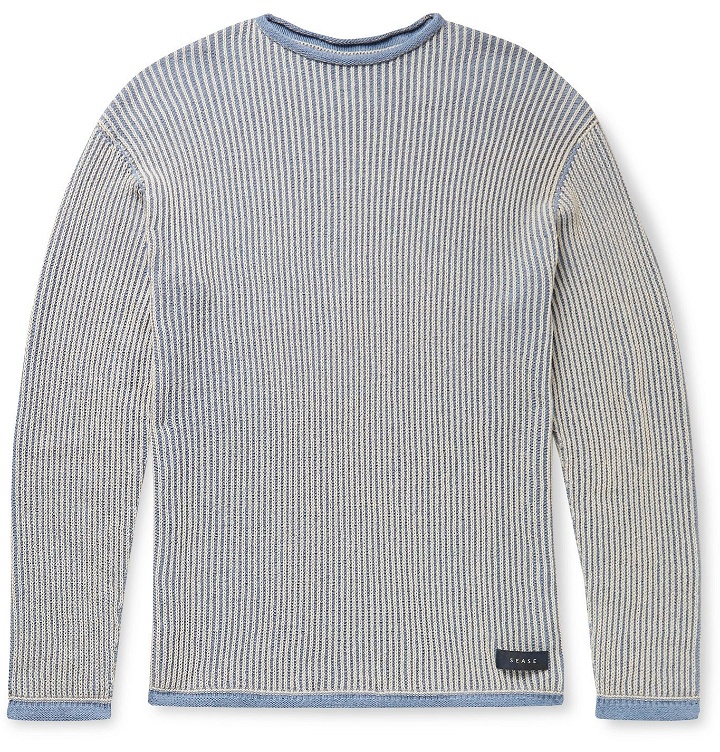 Photo: Sease - Ketch Slim-Fit Ribbed Cotton Sweater - Blue