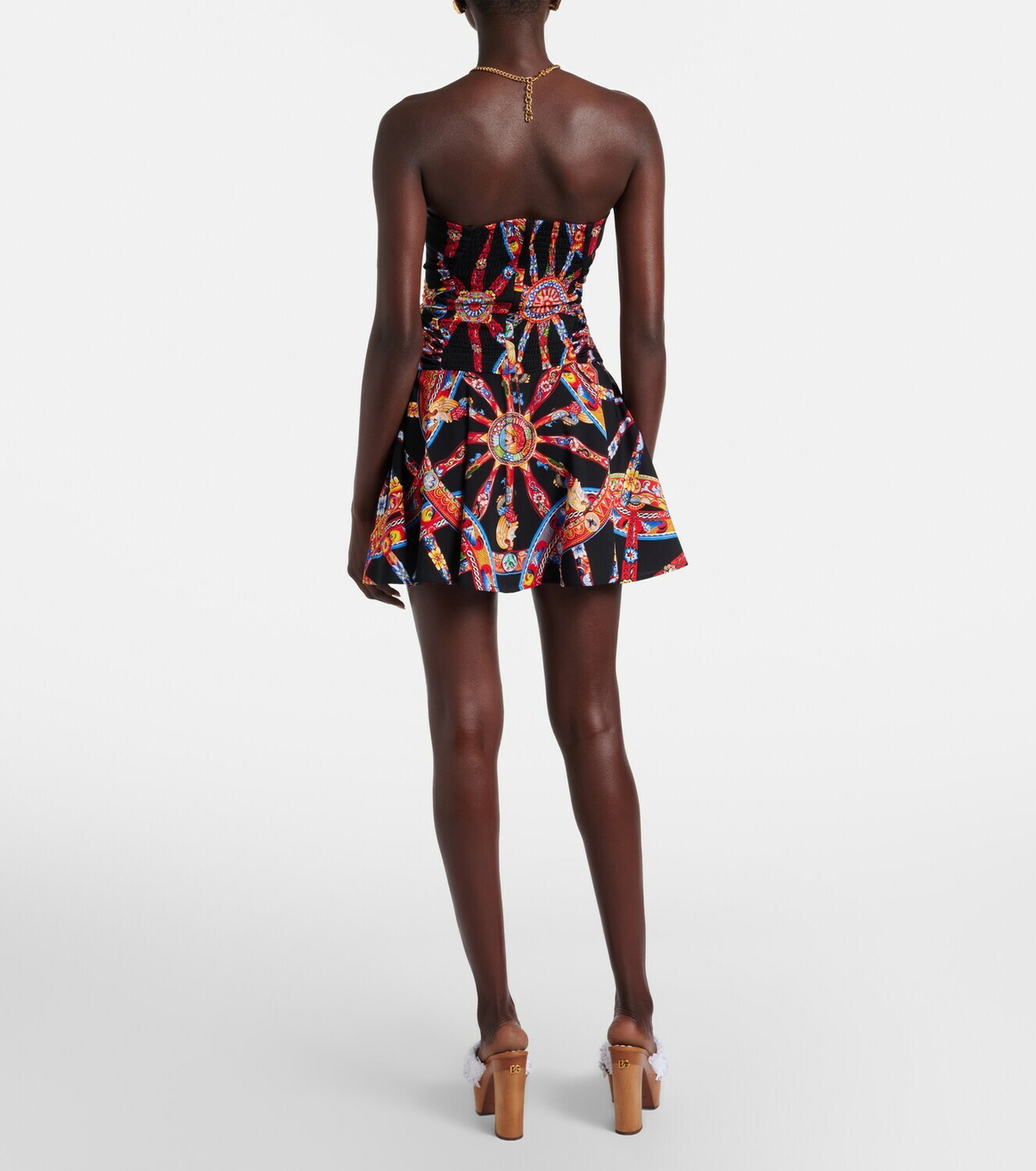 Dolce&Gabbana Printed silk-blend minidress