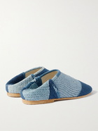 11.11/eleven eleven - Patchwork Cotton Slippers - Blue