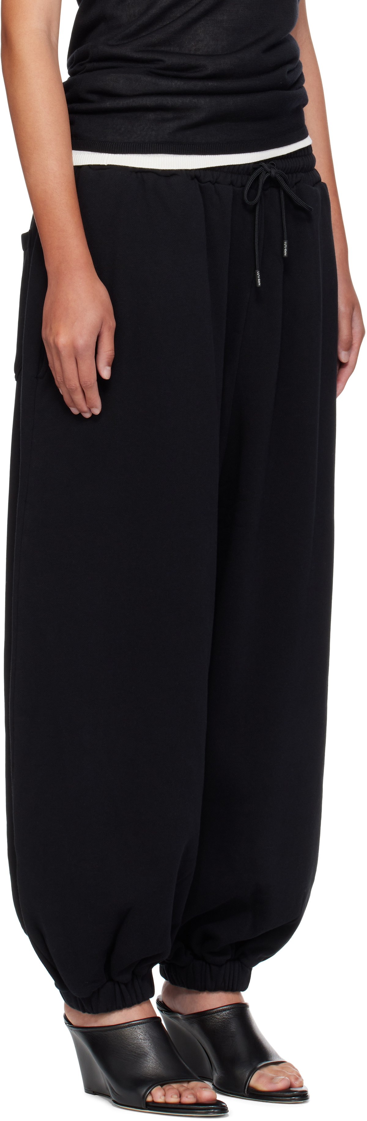 LU'U DAN Black Baggy Bontan Lounge Pants