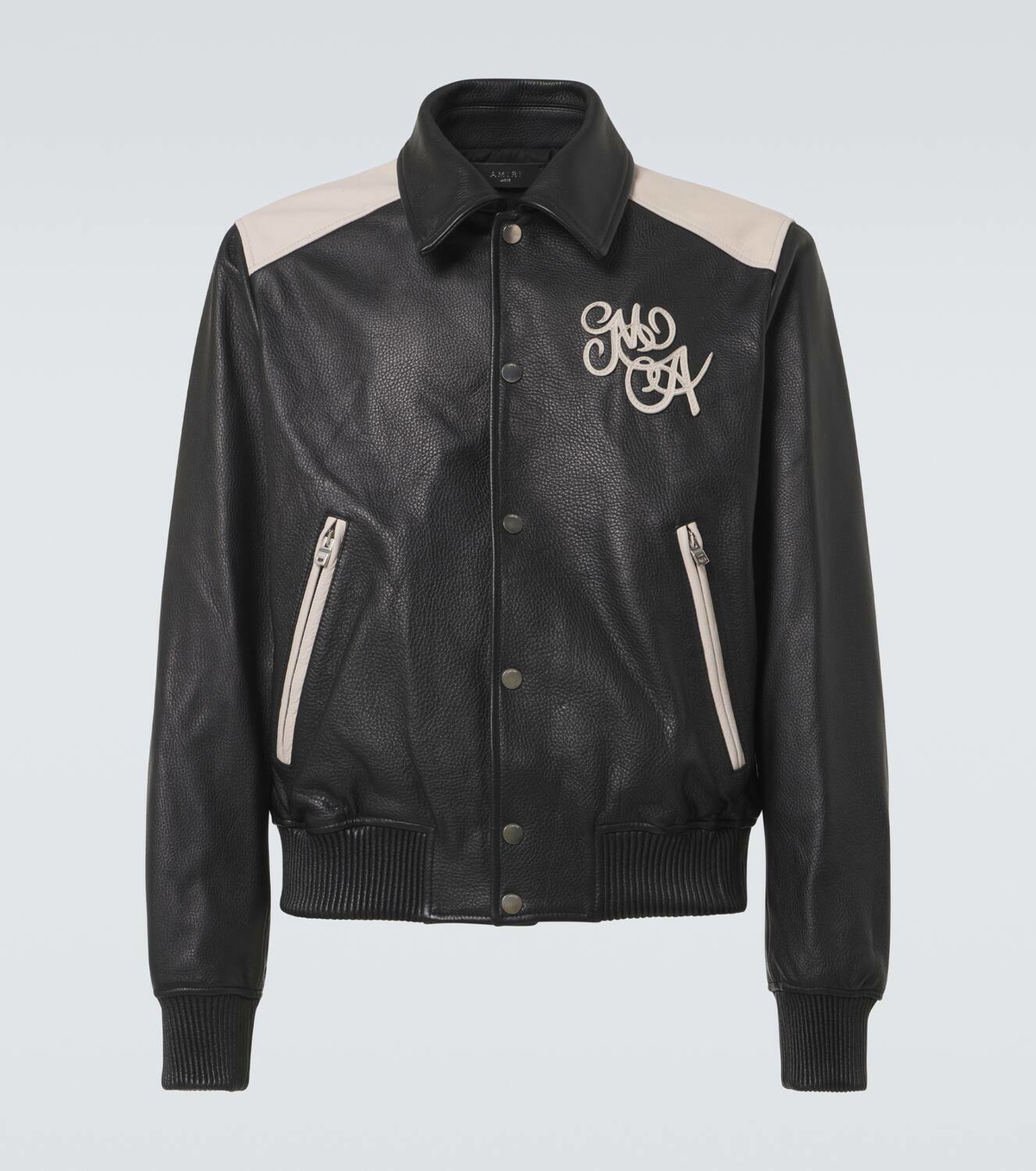 Amiri MA Swirl leather varsity jacket Amiri